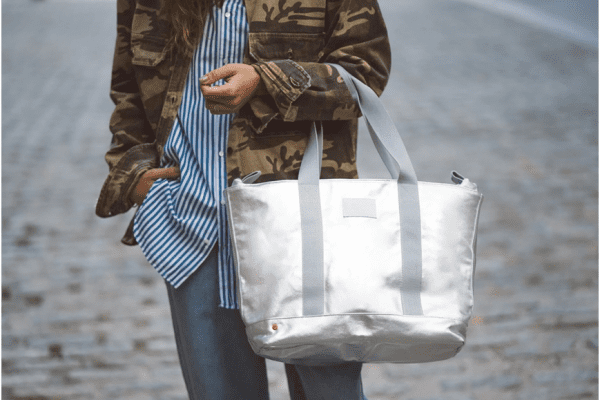 Silver Tote Bag