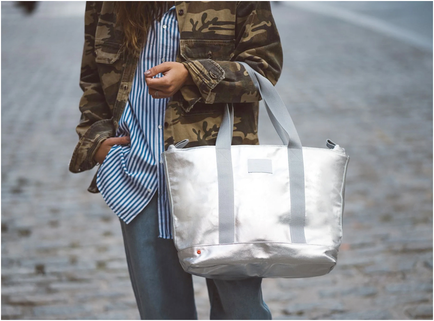 Silver Tote Bag